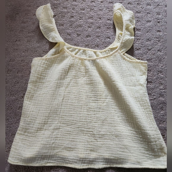 Nwt anthropologie DREW yellow gauze cotton tank small $134 - Picture 5 of 5